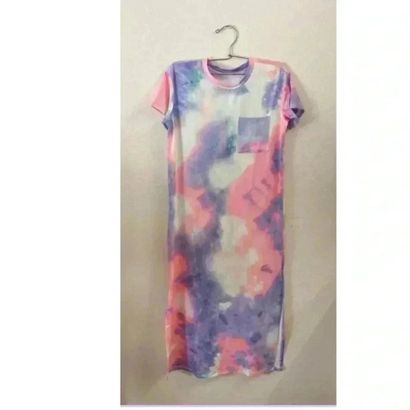 🆕Maxi Pastel’s Multicolor Tie Dye Trendy Knit Dress S🆕 - Picture 3 of 5